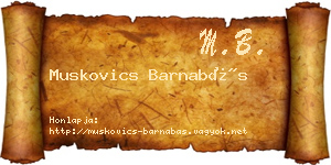 Muskovics Barnabás névjegykártya